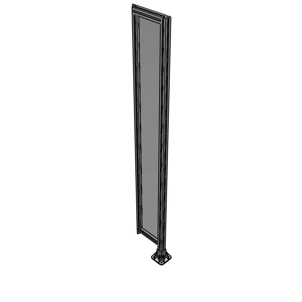 A2-2135-0300-0150-TYPFK SINGLE PANEL-LEG ON RIGHT WITH TIE PLATES AND ANGLE 2135MM X 300MM  1/4" POLYCARBONATE, AS A KIT