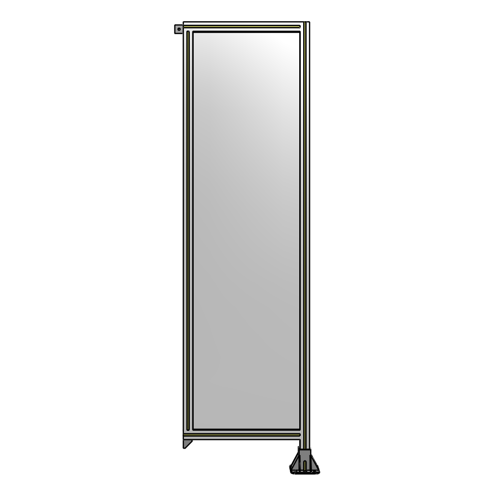 A2-2135-0600-0150-TYPFK SINGLE PANEL-LEG ON RIGHT WITH TIE PLATES AND ANGLE 2135MM X 600MM  1/4" POLYCARBONATE, AS A KIT
