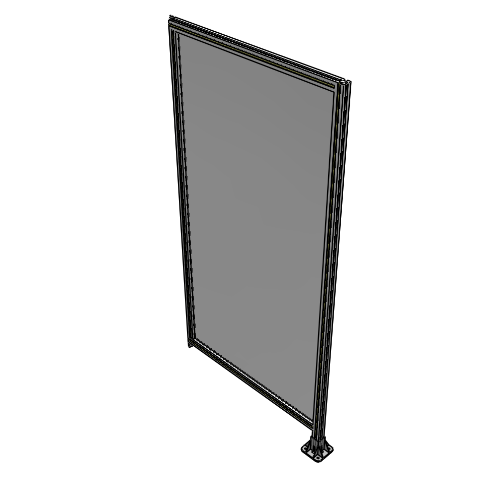 A2-2135-1050-0150-TYPFK SINGLE PANEL-LEG ON RIGHT WITH TIE PLATES AND ANGLE 2135MM X 1050MM  1/4" POLYCARBONATE, AS A KIT