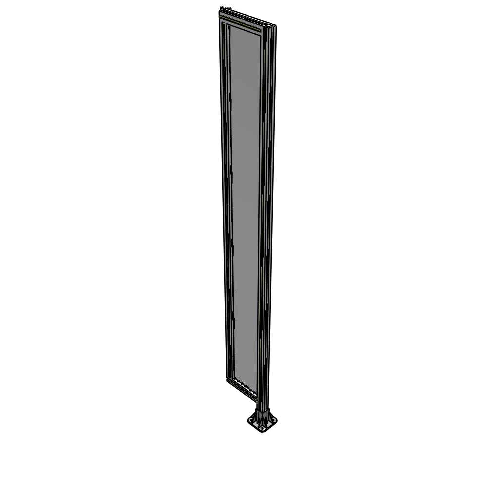 A2-2400-0300-0150-HYPFA SINGLE PANEL-LEG ON RIGHT WITH HINGES 2400MM X 300MM  1/4" POLYCARBONATE, FULLY ASSEMBLED