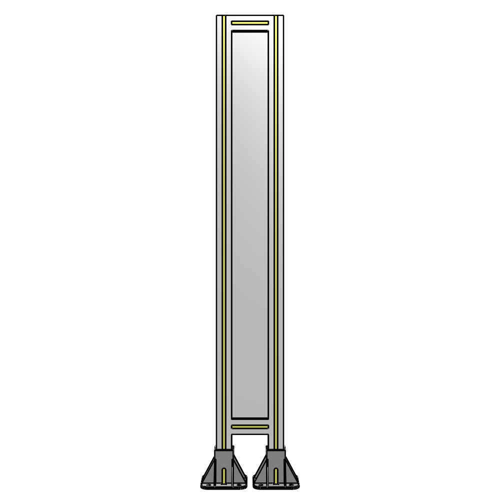 A3-1400-0200-0150-ZYPFK SINGLE PANEL-LEG ON  BOTH SIDES  1400MM X 200MM  1/4" POLYCARBONATE, AS A KIT