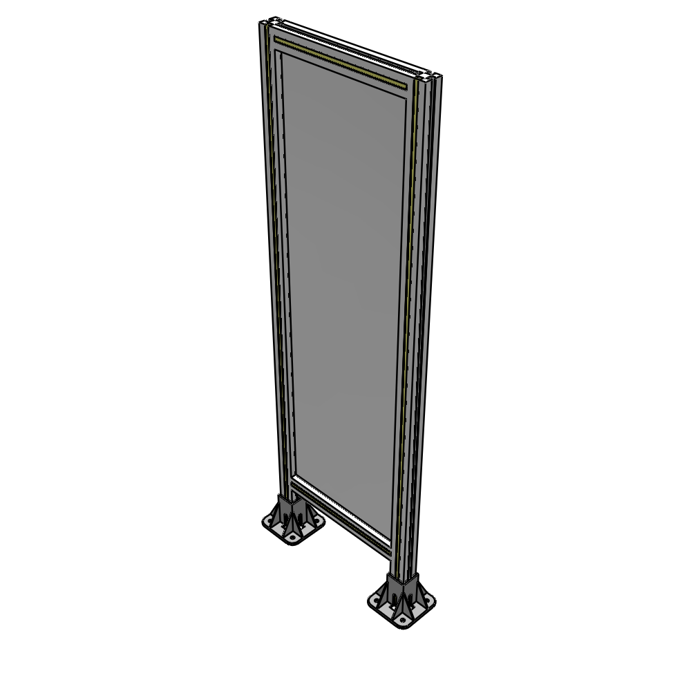 A3-1400-0450-0150-ZYPFK SINGLE PANEL-LEG ON  BOTH SIDES  1400MM X 450MM  1/4" POLYCARBONATE, AS A KIT