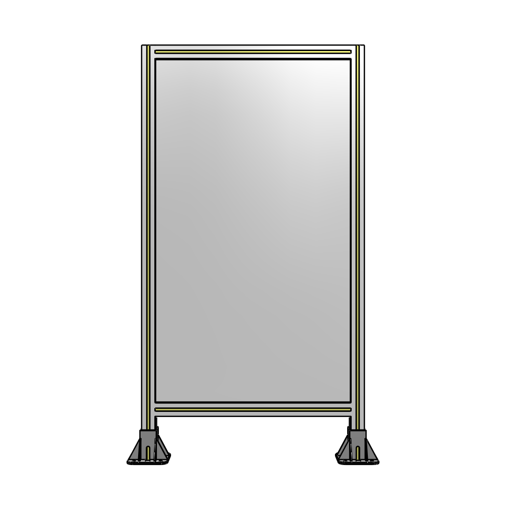 A3-1400-0750-0150-ZYPFA SINGLE PANEL-LEG ON  BOTH SIDES  1400MM X 750MM  1/4" POLYCARBONATE, ASSEMBLED
