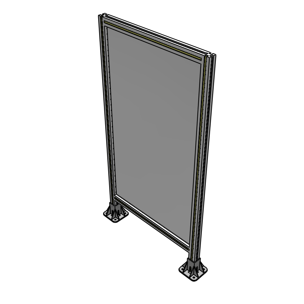 A3-1400-0750-0150-ZYPFK SINGLE PANEL-LEG ON  BOTH SIDES  1400MM X 750MM  1/4" POLYCARBONATE, AS A KIT