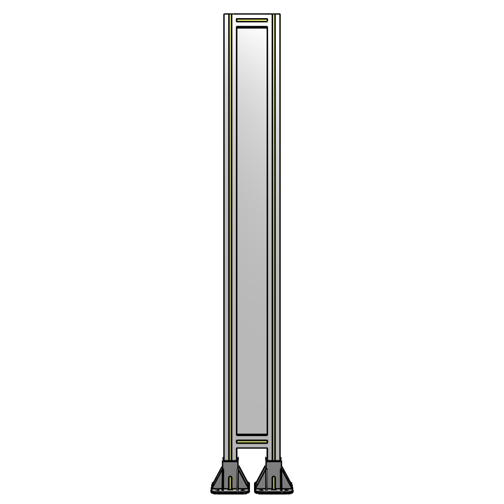 A3-1700-0200-0150-ZYPFK SINGLE PANEL-LEG ON  BOTH SIDES  1700MM X 200MM  1/4" POLYCARBONATE, AS A KIT