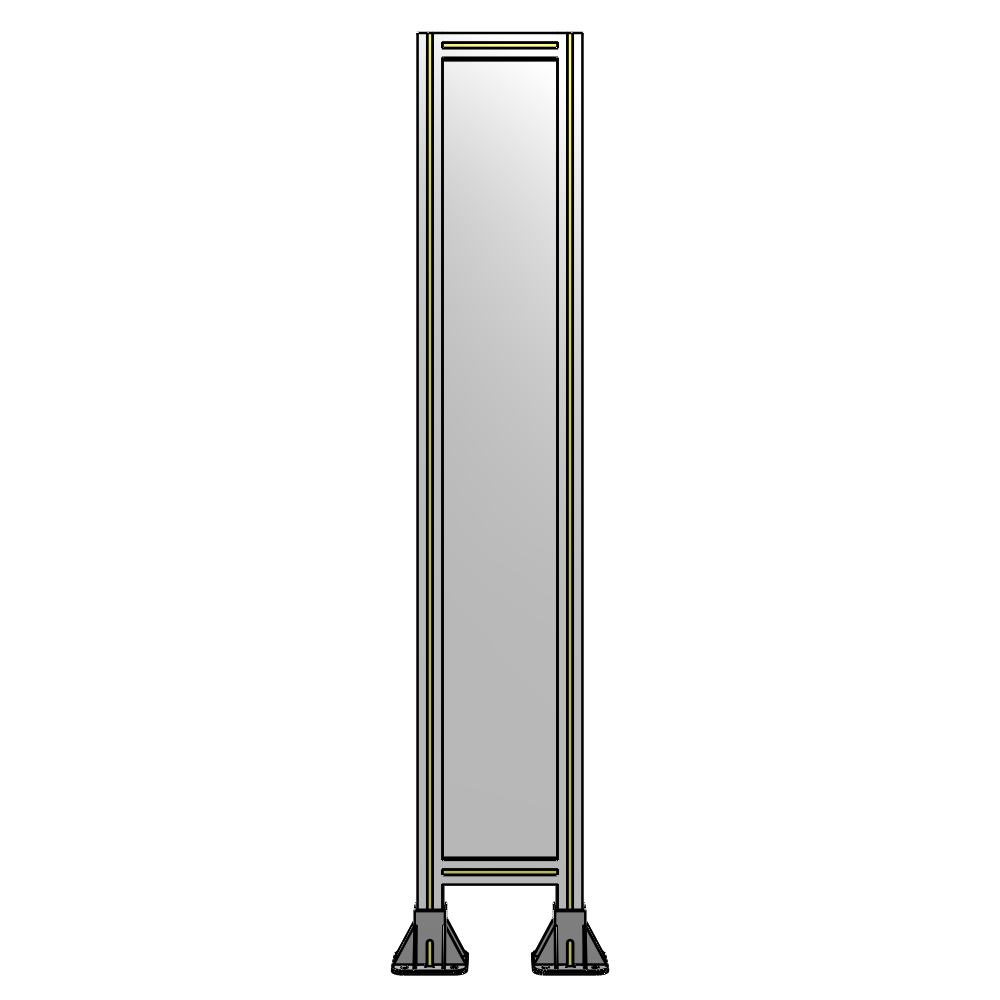 A3-1700-0300-0150-ZYPFA SINGLE PANEL-LEG ON  BOTH SIDES  1700MM X 300MM  1/4" POLYCARBONATE, FULLY ASSEMBLED