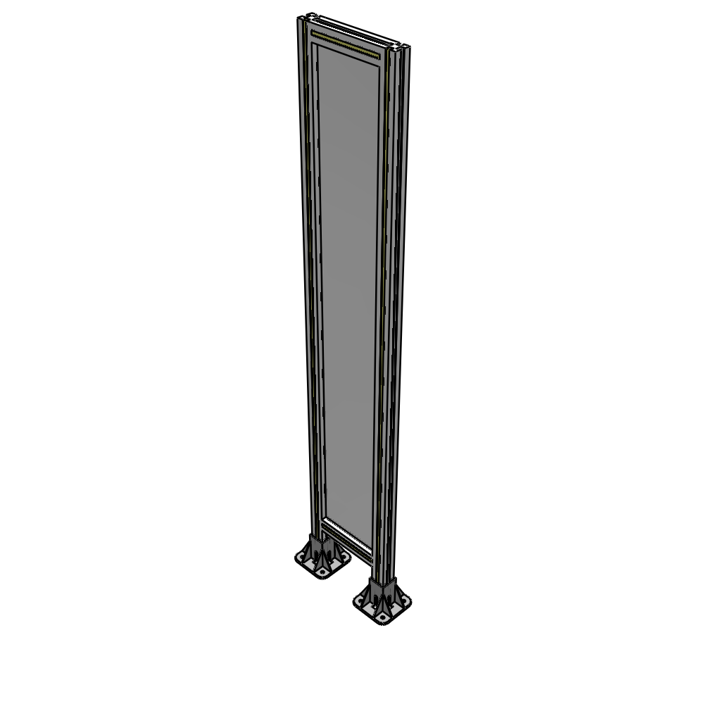 A3-1700-0300-0150-ZYPFA SINGLE PANEL-LEG ON  BOTH SIDES  1700MM X 300MM  1/4" POLYCARBONATE, FULLY ASSEMBLED
