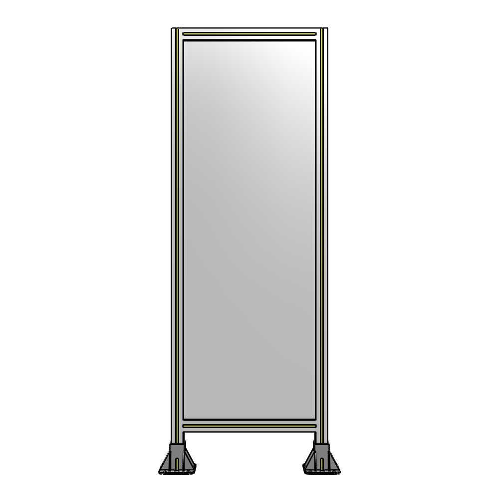 A3-1700-0600-0150-ZYPFA SINGLE PANEL-LEG ON  BOTH SIDES  1700MM X 600MM  1/4" POLYCARBONATE, ASSEMBLED