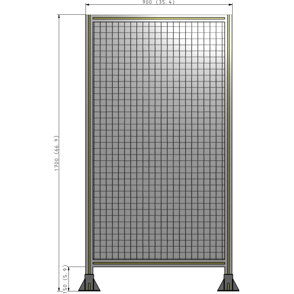 A3-1700-0900-0150-ZYMFK SINGLE PANEL-LEG ON  BOTH SIDES  1700MM X 900MM  1" MESH, AS A KIT