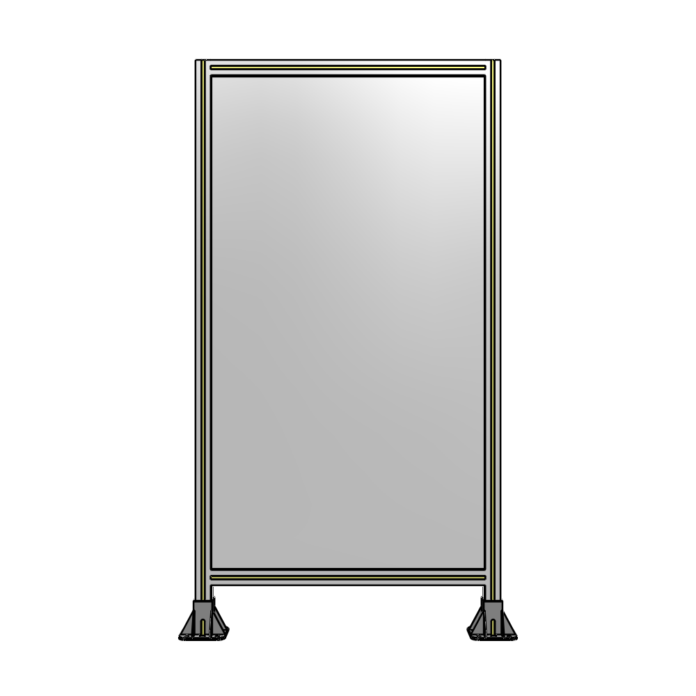 A3-1700-0900-0150-ZYPFA SINGLE PANEL-LEG ON  BOTH SIDES  1700MM X 900MM  1/4" POLYCARBONATE, FULLY ASSEMBLED
