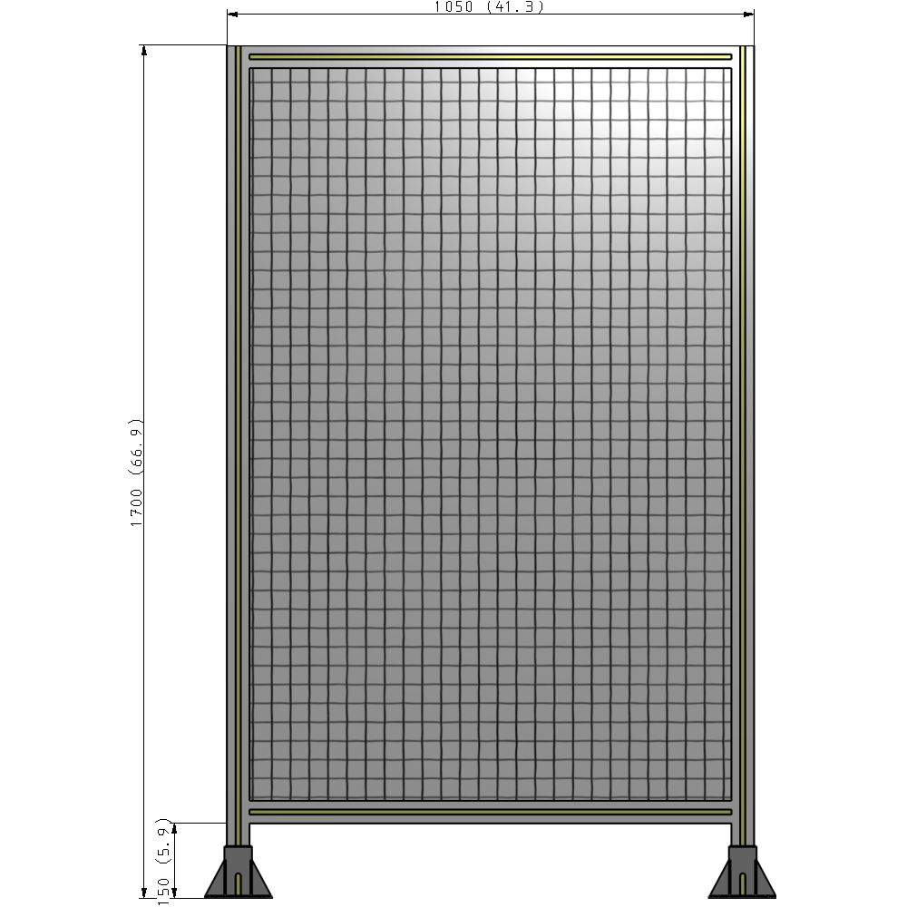 A3-1700-1050-0150-ZYMFA SINGLE PANEL-LEG ON  BOTH SIDES  1700MM X 1050MM  1" MESH, FULLY ASSEMBLED