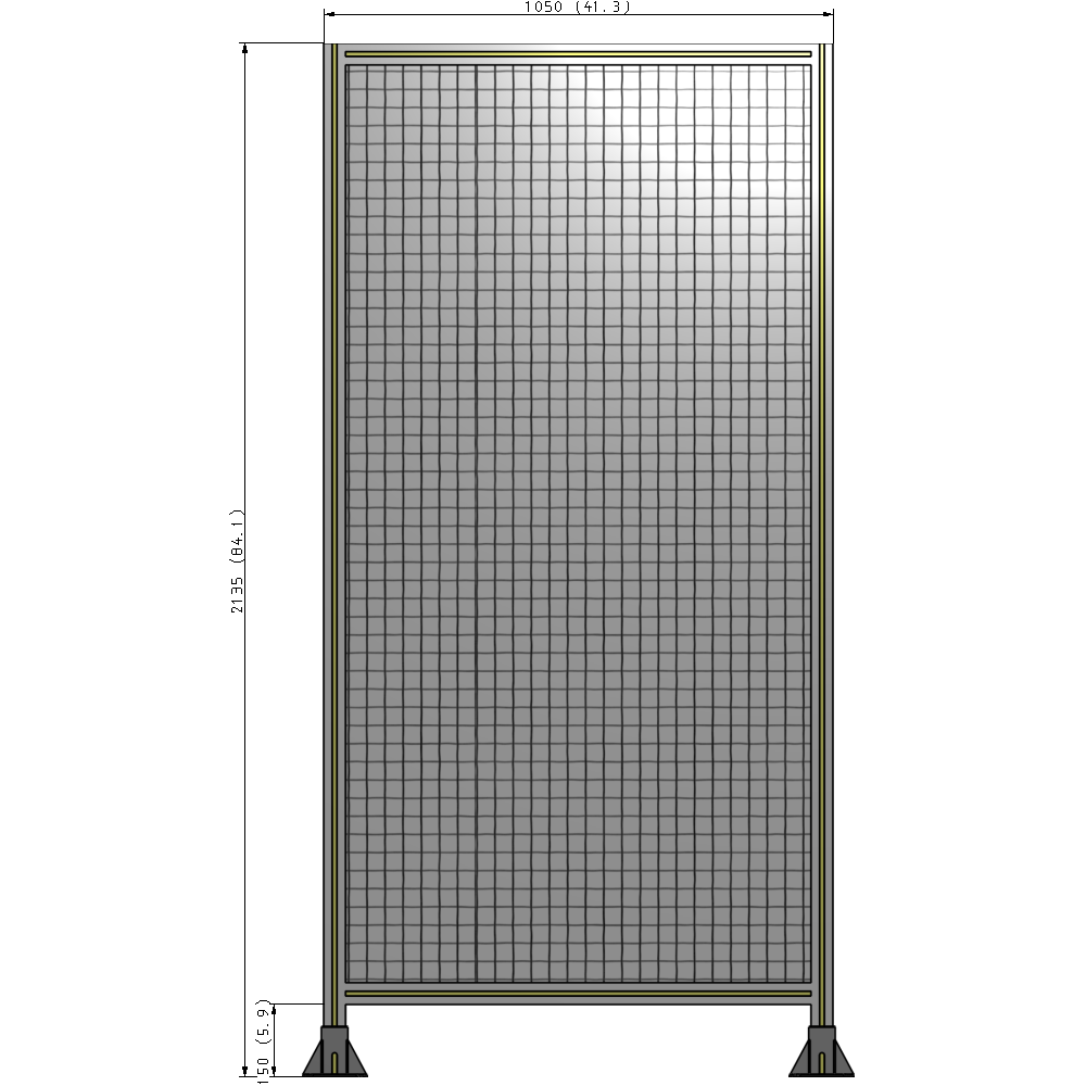 A3-2135-1050-0150-ZYMFK SINGLE PANEL-LEG ON  BOTH SIDES  2135MM X 1050MM  1" MESH, AS A KIT