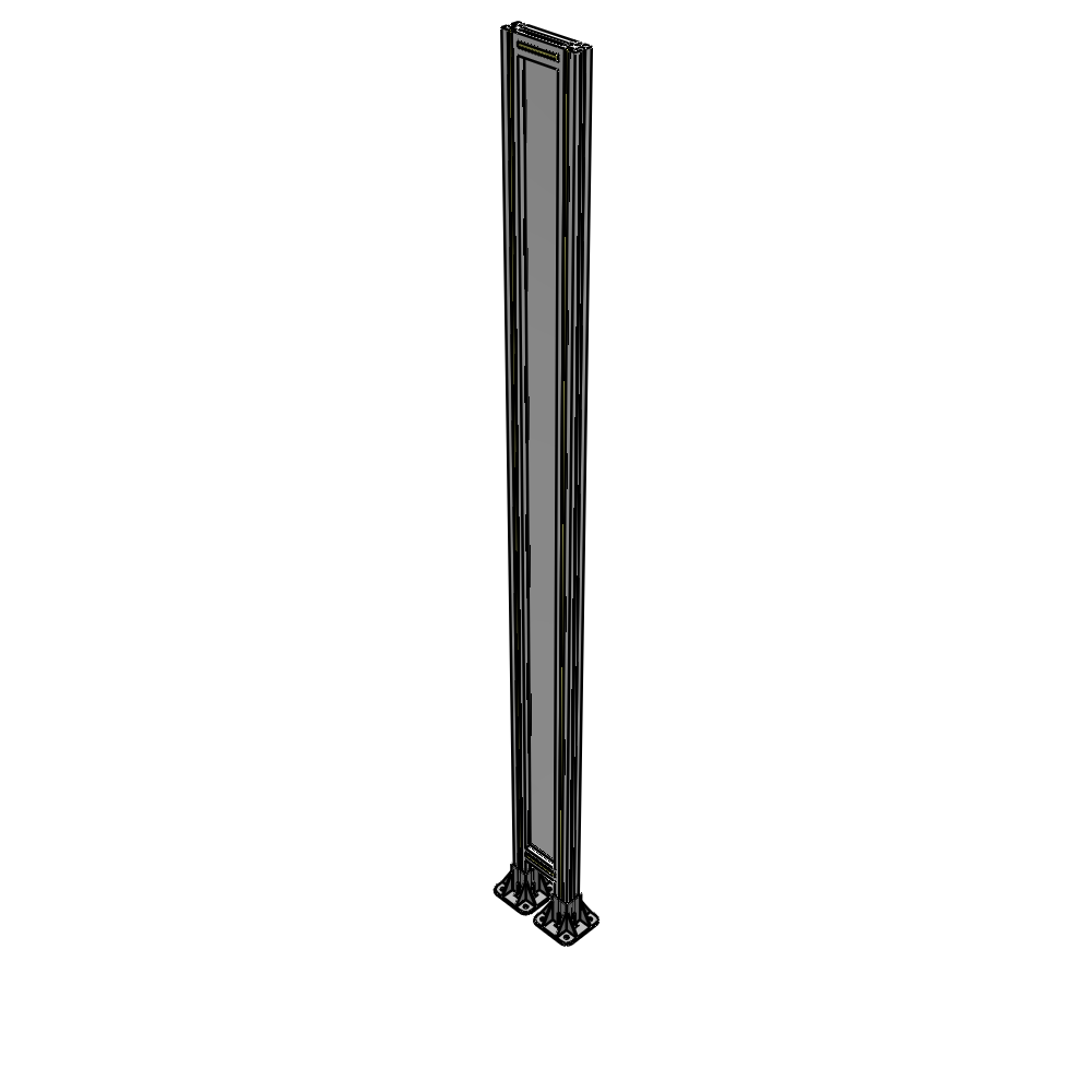 A3-2400-0200-0150-ZYPFK SINGLE PANEL-LEG ON  BOTH SIDES  2400MM X 200MM  1/4" POLYCARBONATE, AS A KIT