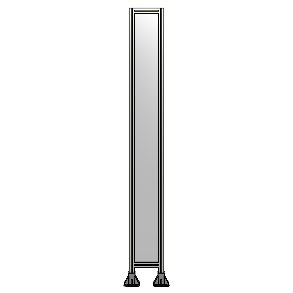 A3-2400-0300-0150-ZYPFA SINGLE PANEL-LEG ON  BOTH SIDES  2400MM X 300MM  1/4" POLYCARBONATE, FULLY ASSEMBLED