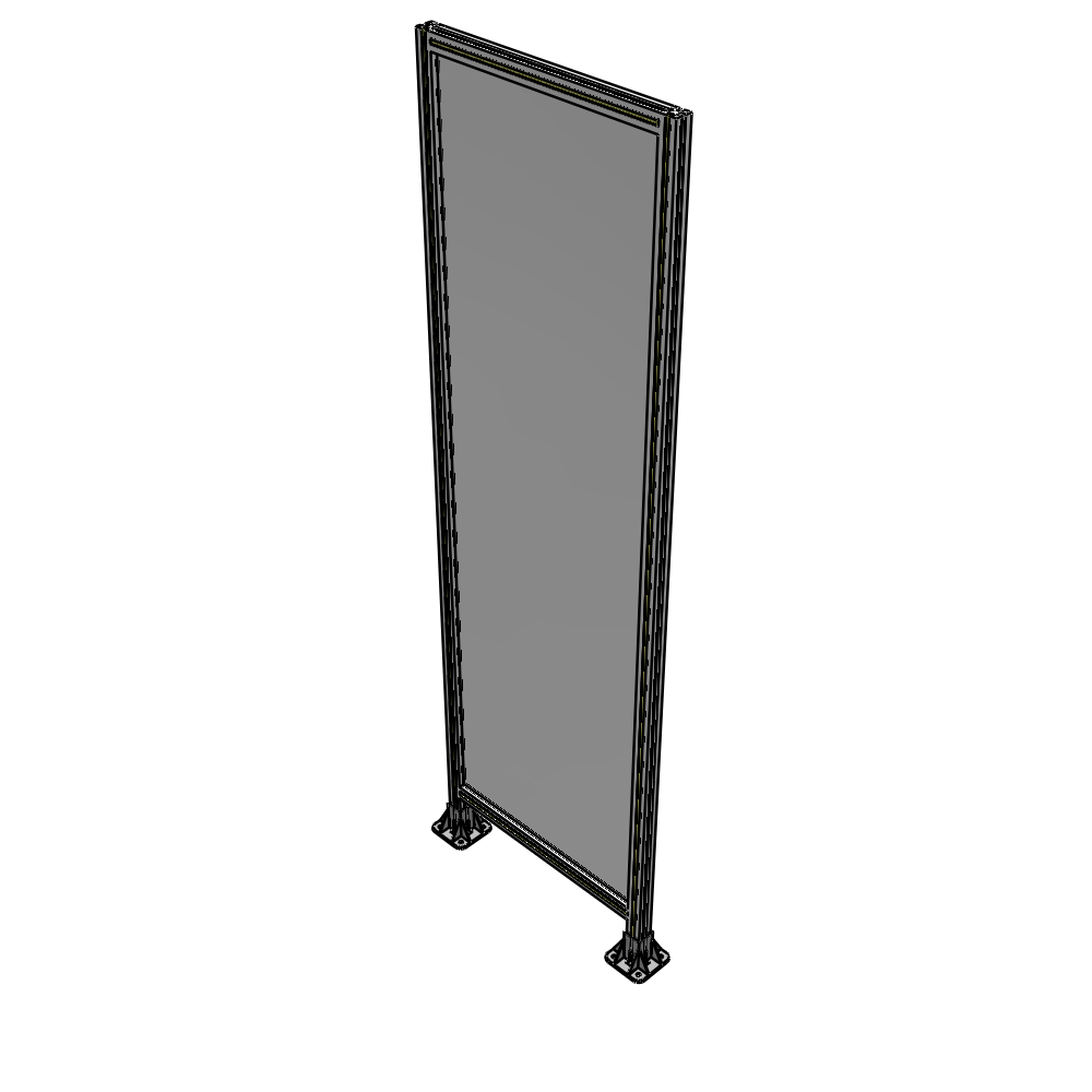 A3-2400-0750-0150-ZYPFA SINGLE PANEL-LEG ON  BOTH SIDES  2400MM X 750MM  1/4" POLYCARBONATE, ASSEMBLED
