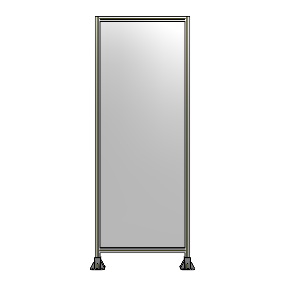 A3-2400-0900-0150-ZYPFA SINGLE PANEL-LEG ON  BOTH SIDES  2400MM X 900MM  1/4" POLYCARBONATE, FULLY ASSEMBLED