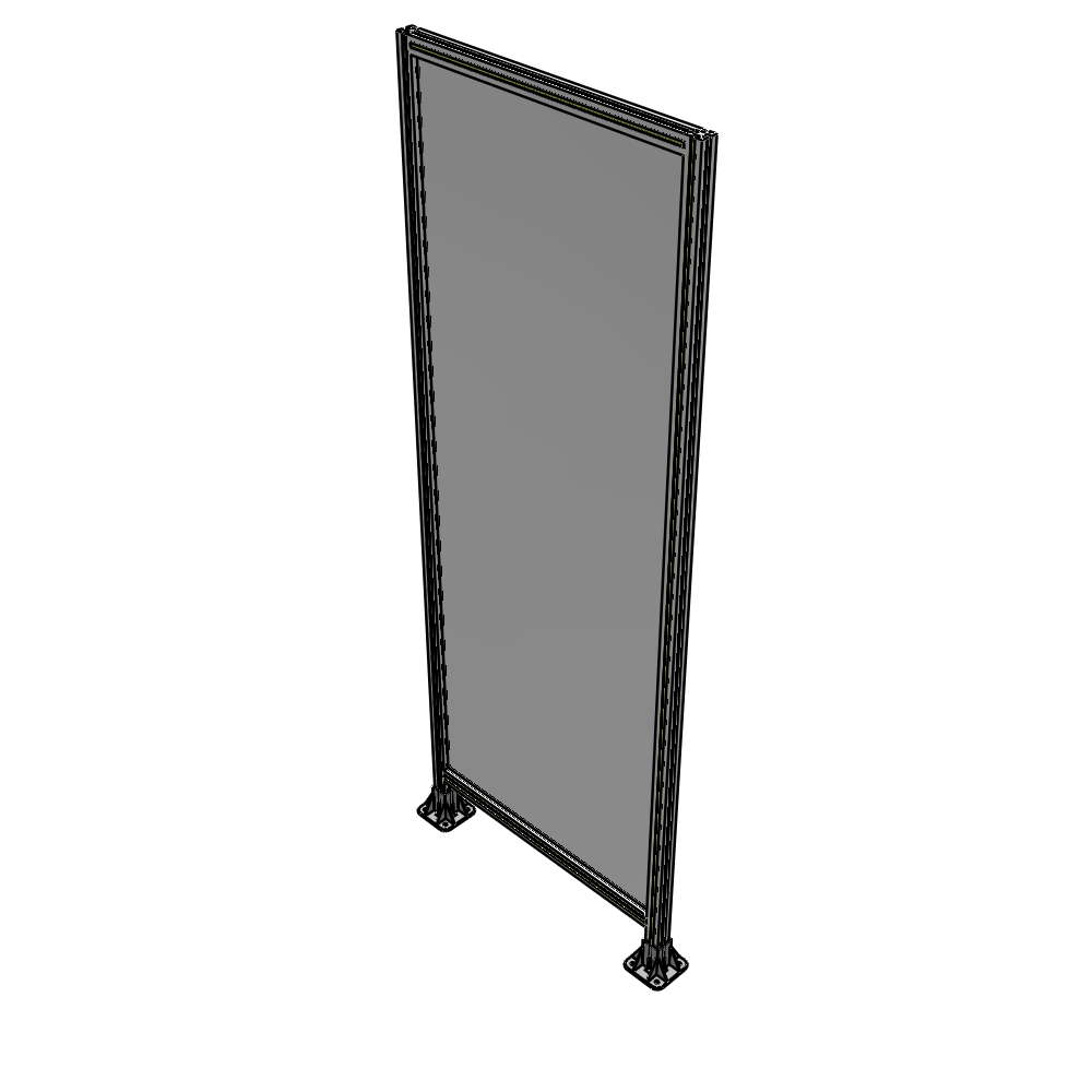 A3-2400-0900-0150-ZYPFA SINGLE PANEL-LEG ON  BOTH SIDES  2400MM X 900MM  1/4" POLYCARBONATE, FULLY ASSEMBLED