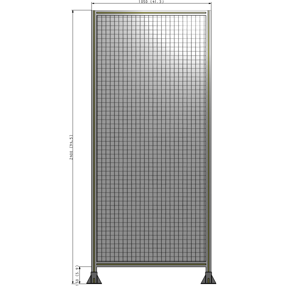 A3-2400-1050-0150-ZYMFK SINGLE PANEL-LEG ON  BOTH SIDES  2400MM X 1050MM  1" MESH, AS A KIT