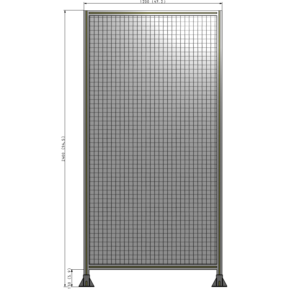 A3-2400-1200-0150-ZYMFK SINGLE PANEL-LEG ON  BOTH SIDES  2400MM X 1200MM  1" MESH, AS A KIT
