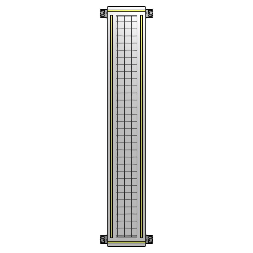 A4-1400-0200-0150-HYMZA SINGLE PANEL-NO LEGS WITH HINGES 1400MM X 200MM  1" MESH, FULLY ASSEMBLED