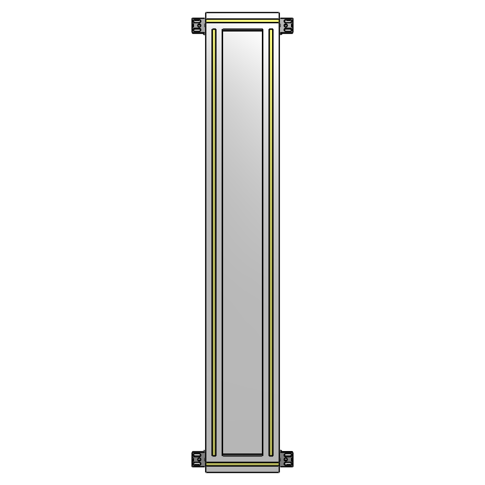 A4-1400-0200-0150-HYPZA SINGLE PANEL-NO LEGS WITH HINGES 1400MM X 200MM  1/4" POLYCARBONATE, FULLY ASSEMBLED
