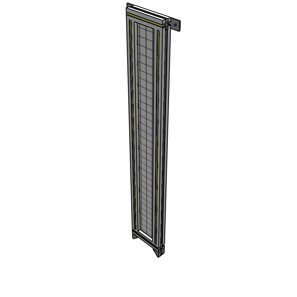 A4-1400-0200-0150-TYMZK SINGLE PANEL-NO LEGS WITH TIE PLATES AND ANGLE 1400MM X 200MM  1" MESH, AS A KIT