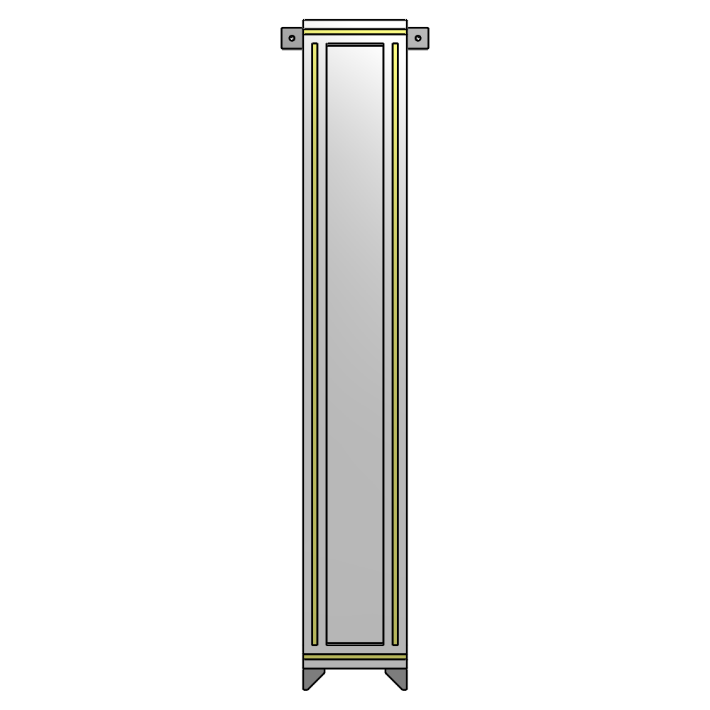A4-1400-0200-0150-TYPZK SINGLE PANEL-NO LEGS WITH TIE PLATES AND ANGLE 1400MM X 200MM  1/4" POLYCARBONATE, AS A KIT