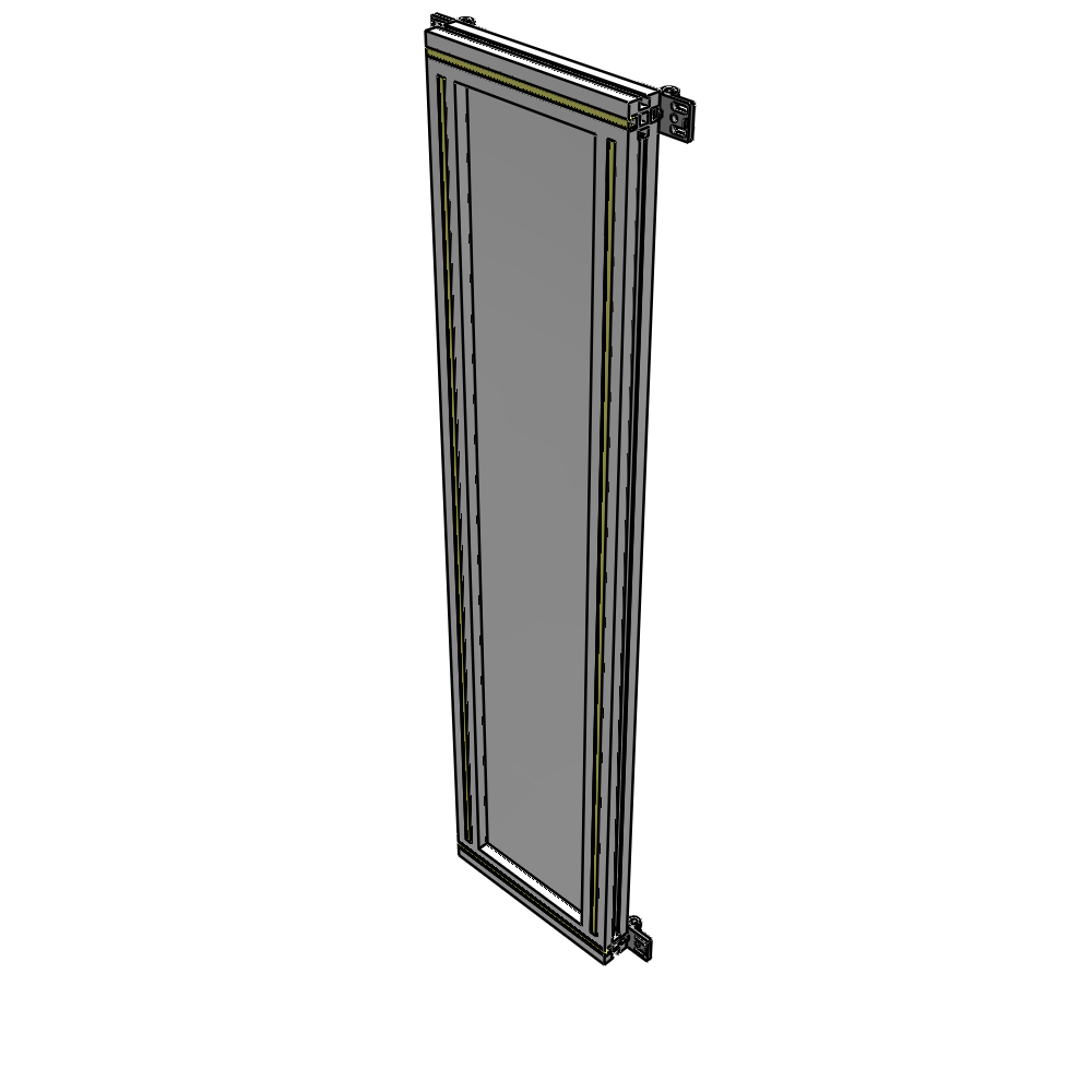 A4-1400-0300-0150-HYPZA SINGLE PANEL-NO LEGS WITH HINGES 1400MM X 300MM  1/4" POLYCARBONATE, FULLY ASSEMBLED