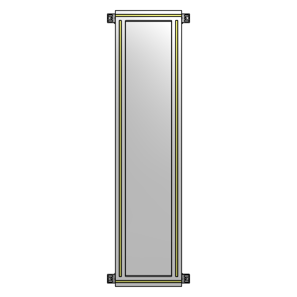 A4-1400-0300-0150-HYPZK SINGLE PANEL-NO LEGS WITH HINGES 1400MM X 300MM  1/4" POLYCARBONATE, AS A KIT