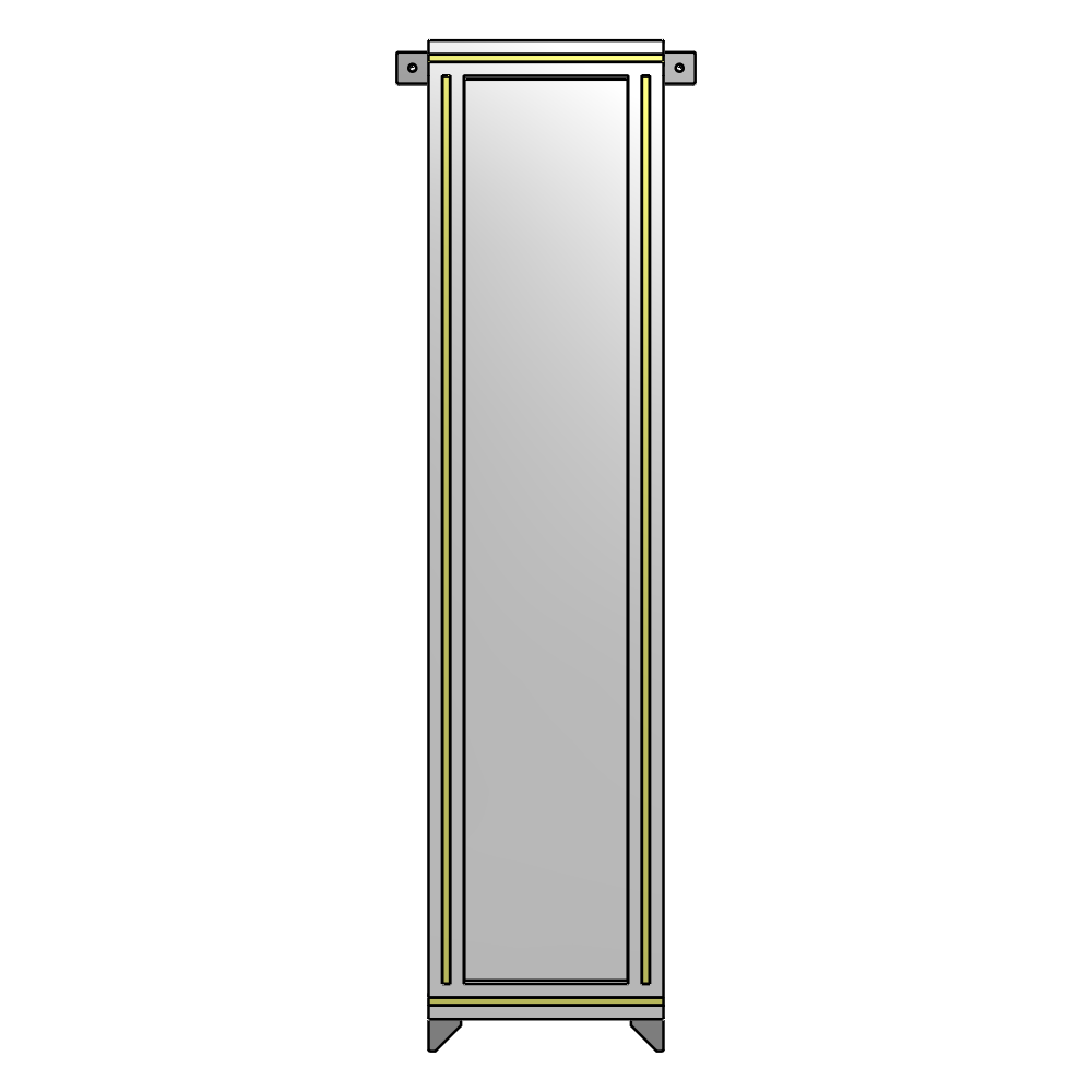 A4-1400-0300-0150-TYPZK SINGLE PANEL-NO LEGS WITH TIE PLATES AND ANGLE 1400MM X 300MM  1/4" POLYCARBONATE, AS A KIT