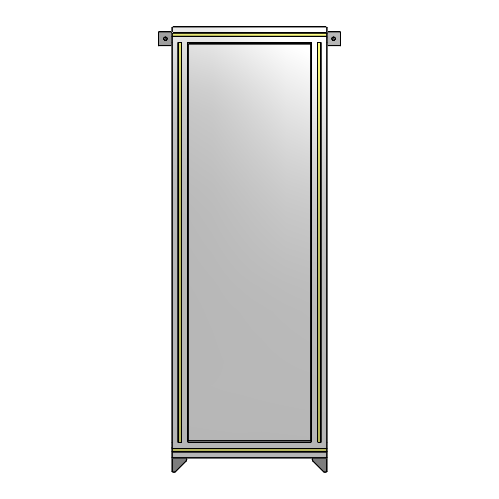 A4-1400-0450-0150-TYPZK SINGLE PANEL-NO LEGS WITH TIE PLATES AND ANGLE 1400MM X 450MM  1/4" POLYCARBONATE, AS A KIT