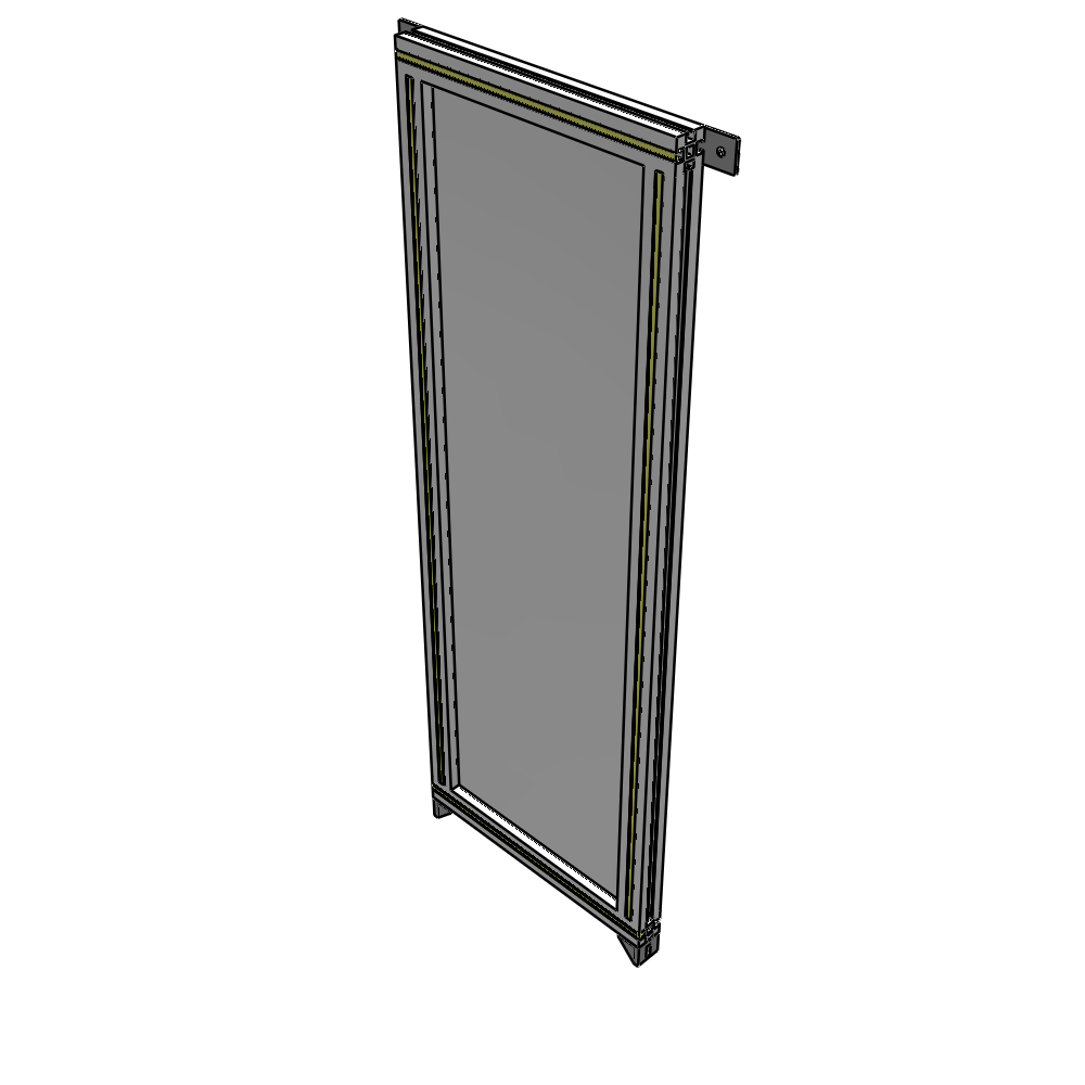 A4-1400-0450-0150-TYPZK SINGLE PANEL-NO LEGS WITH TIE PLATES AND ANGLE 1400MM X 450MM  1/4" POLYCARBONATE, AS A KIT