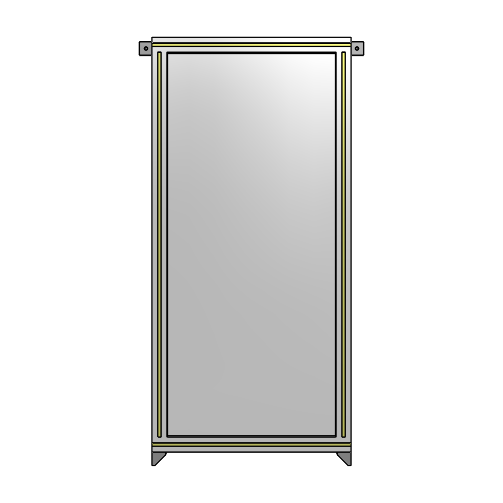 A4-1400-0600-0150-TYPZK SINGLE PANEL-NO LEGS WITH TIE PLATES AND ANGLE 1400MM X 600MM  1/4" POLYCARBONATE, AS A KIT