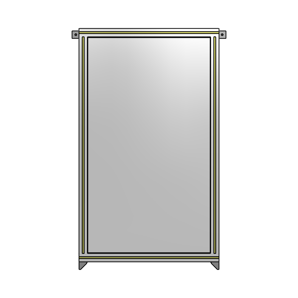 A4-1400-0750-0150-TYPZA SINGLE PANEL-NO LEGS WITH TIE PLATES AND ANGLE 1400MM X 750MM  1/4" POLYCARBONATE, ASSEMBLED