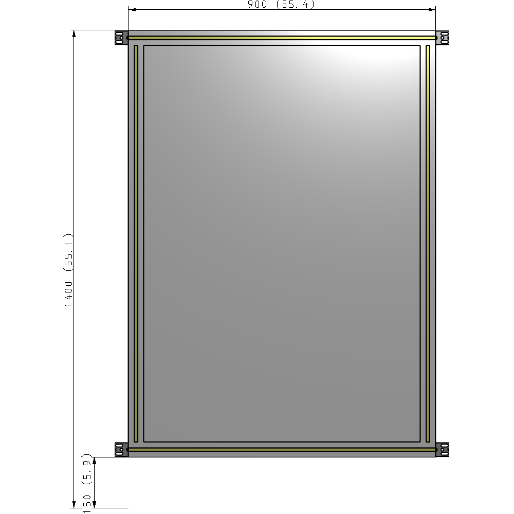 A4-1400-0900-0150-HYPZA SINGLE PANEL-NO LEGS WITH HINGES 1400MM X 900MM  1/4" POLYCARBONATE, FULLY ASSEMBLED