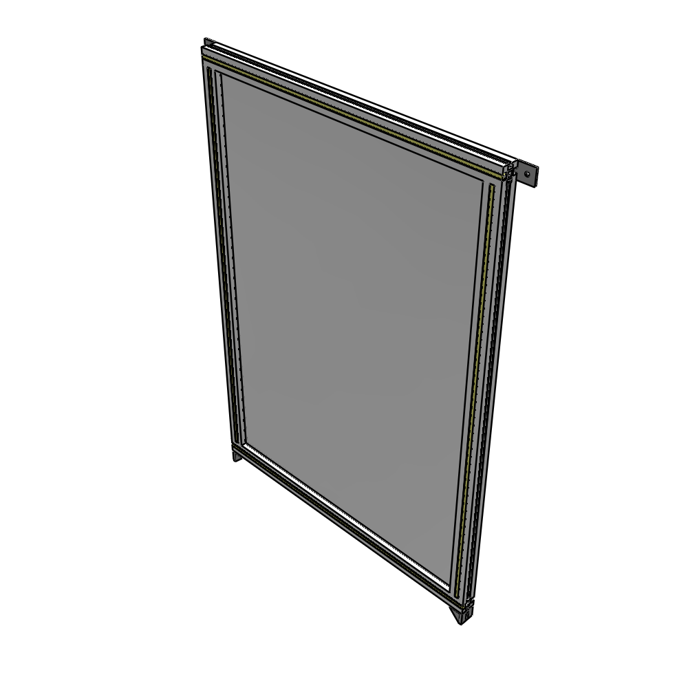 A4-1400-0900-0150-TYPZA SINGLE PANEL-NO LEGS WITH TIE PLATES AND ANGLE 1400MM X 900MM  1/4" POLYCARBONATE, ASSEMBLED