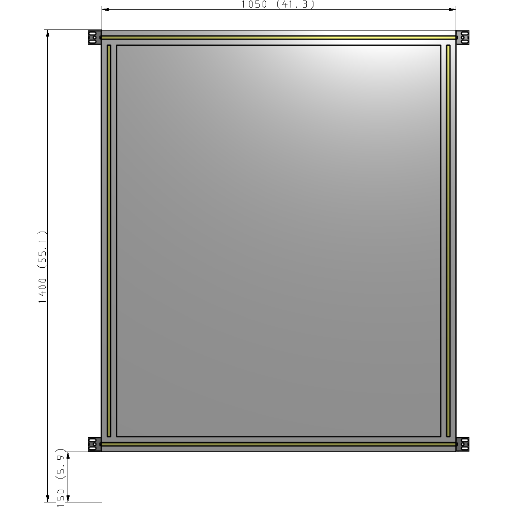 A4-1400-1050-0150-HYPZA SINGLE PANEL-NO LEGS WITH HINGES 1400MM X 1050MM  1/4" POLYCARBONATE, FULLY ASSEMBLED