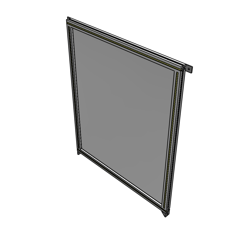 A4-1400-1050-0150-TYPZK SINGLE PANEL-NO LEGS WITH TIE PLATES AND ANGLE 1400MM X 1050MM  1/4" POLYCARBONATE, AS A KIT
