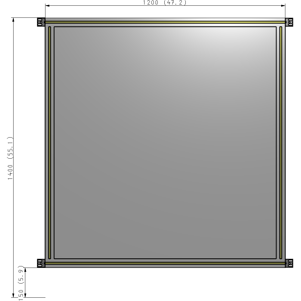 A4-1400-1200-0150-HYPZA SINGLE PANEL-NO LEGS WITH HINGES 1400MM X 1200MM  1/4" POLYCARBONATE, FULLY ASSEMBLED