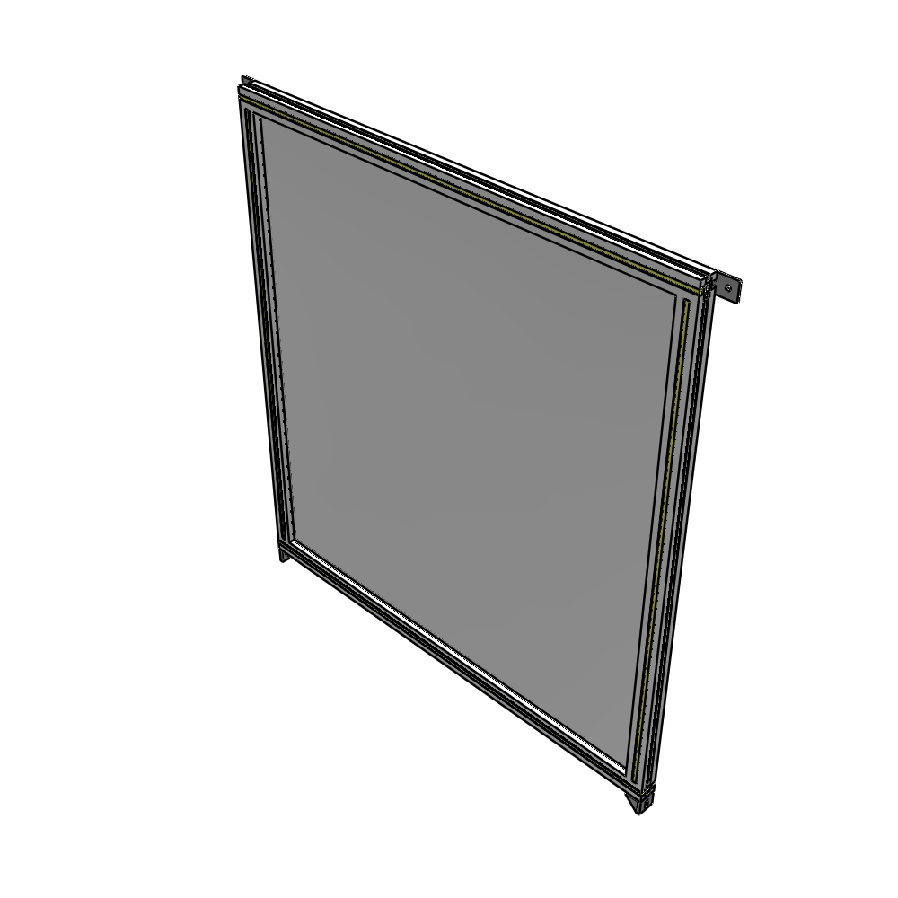 A4-1400-1200-0150-TYPZA SINGLE PANEL-NO LEGS WITH TIE PLATES AND ANGLE 1400MM X 1200MM  1/4" POLYCARBONATE, ASSEMBLED