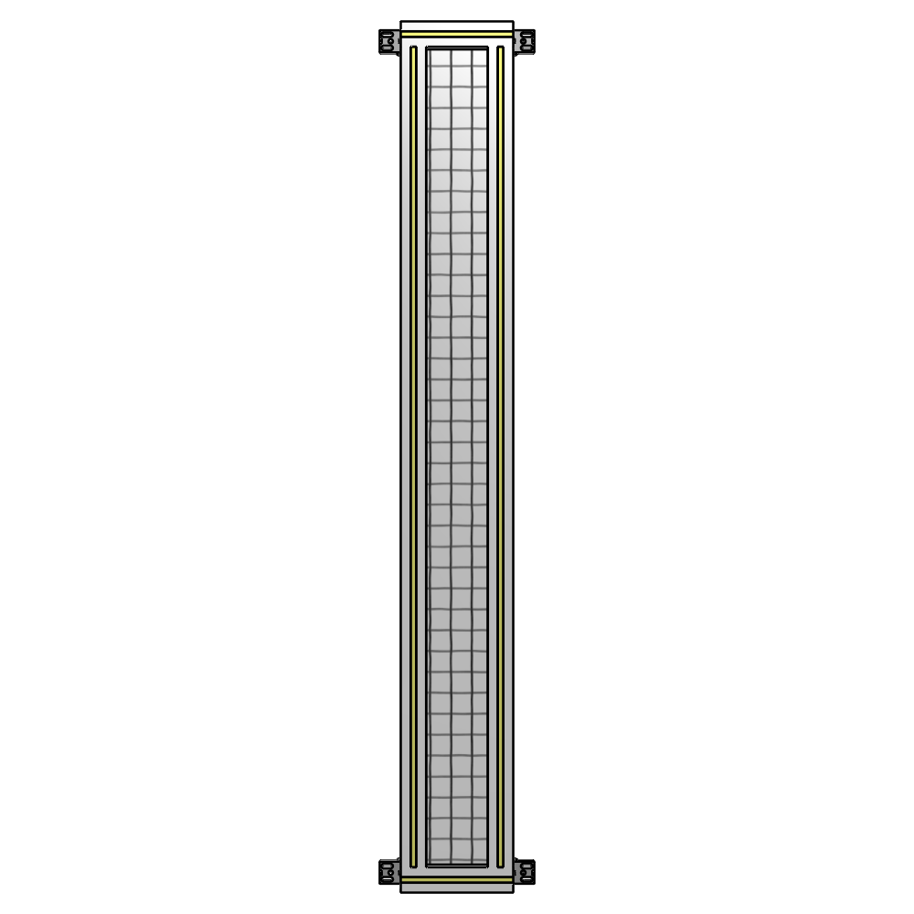 A4-1700-0200-0150-HYMZK SINGLE PANEL-NO LEGS WITH HINGES 1700MM X 200MM  1" MESH, AS A KIT