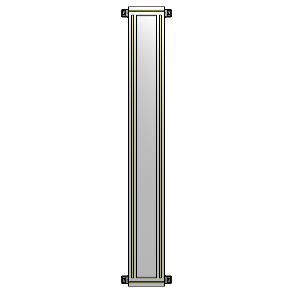 A4-1700-0200-0150-HYPZK SINGLE PANEL-NO LEGS WITH HINGES 1700MM X 200MM  1/4" POLYCARBONATE, AS A KIT