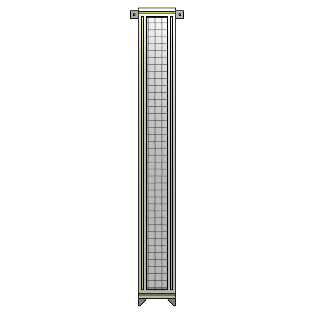 A4-1700-0200-0150-TYMZK SINGLE PANEL-NO LEGS WITH TIE PLATES AND ANGLE 1700MM X 200MM  1" MESH, AS A KIT