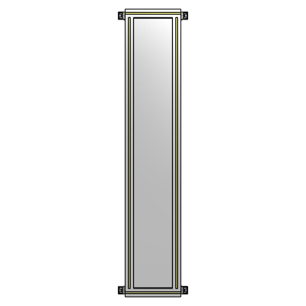A4-1700-0300-0150-HYPZK SINGLE PANEL-NO LEGS WITH HINGES 1700MM X 300MM  1/4" POLYCARBONATE, AS A KIT