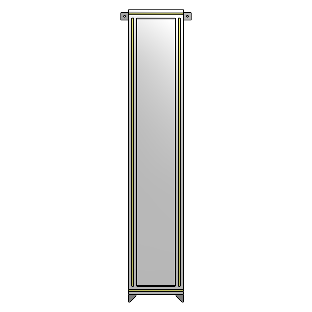 A4-1700-0300-0150-TYPZK SINGLE PANEL-NO LEGS WITH TIE PLATES AND ANGLE 1700MM X 300MM  1/4" POLYCARBONATE, AS A KIT