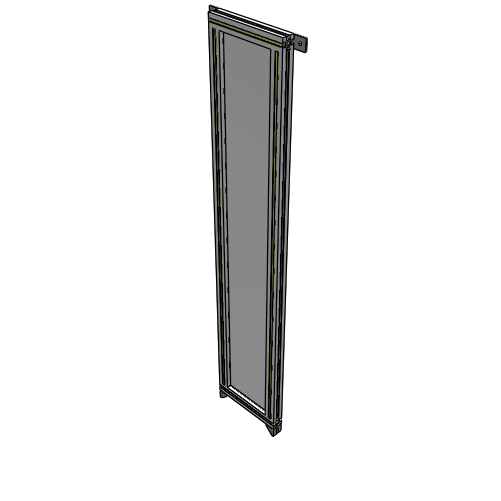 A4-1700-0300-0150-TYPZK SINGLE PANEL-NO LEGS WITH TIE PLATES AND ANGLE 1700MM X 300MM  1/4" POLYCARBONATE, AS A KIT