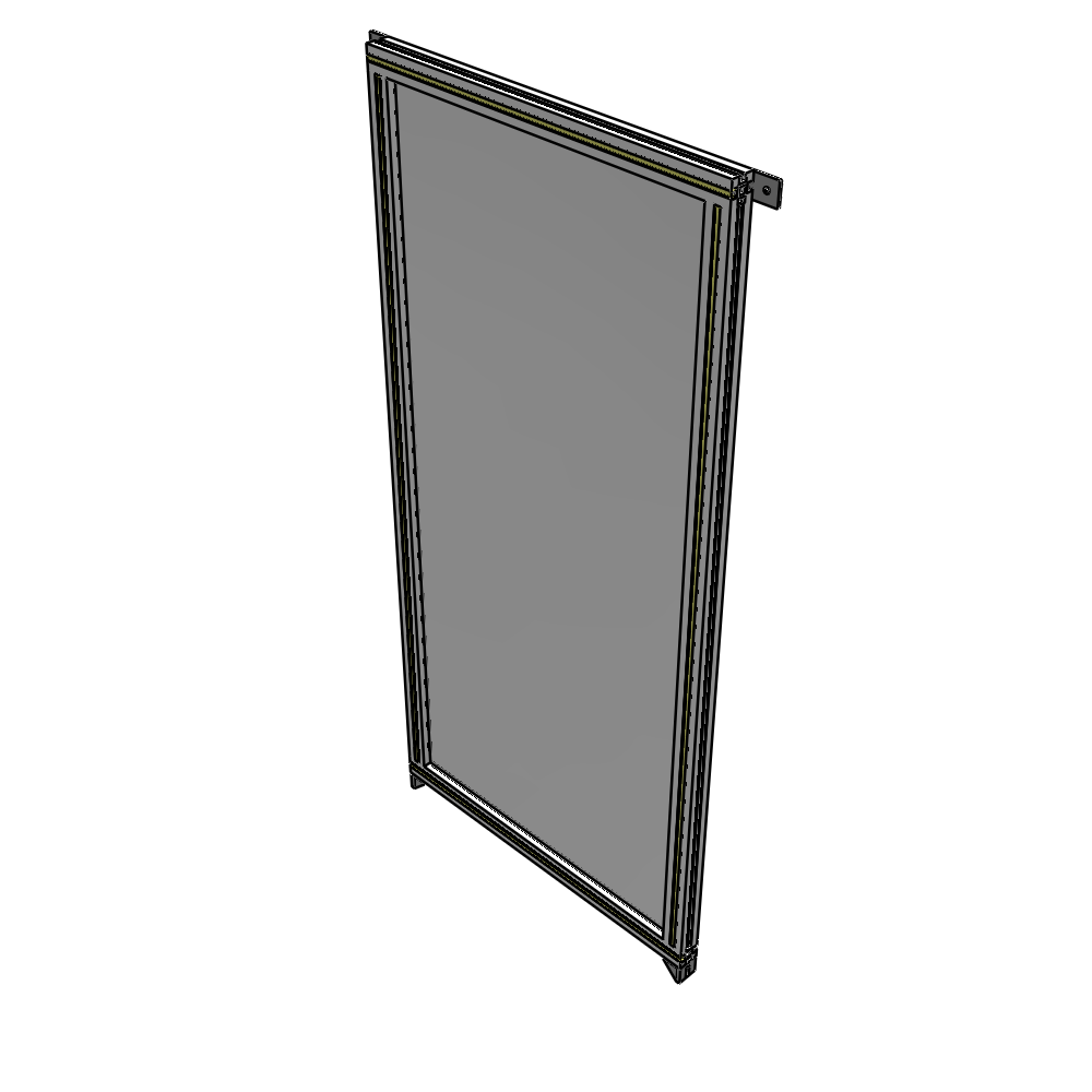 A4-1700-0750-0150-TYPZA SINGLE PANEL-NO LEGS WITH TIE PLATES AND ANGLE 1700MM X 750MM  1/4" POLYCARBONATE, ASSEMBLED