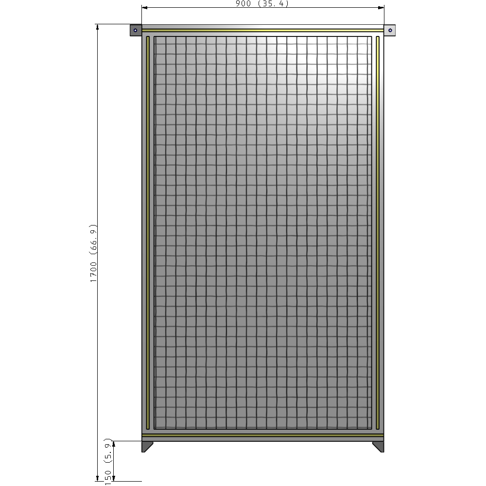 A4-1700-0900-0150-TYMZK SINGLE PANEL-NO LEGS WITH TIE PLATES AND ANGLE 1700MM X 900MM  1" MESH, AS A KIT