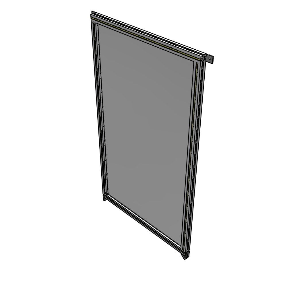 A4-1700-0900-0150-TYPZK SINGLE PANEL-NO LEGS WITH TIE PLATES AND ANGLE 1700MM X 900MM  1/4" POLYCARBONATE, AS A KIT