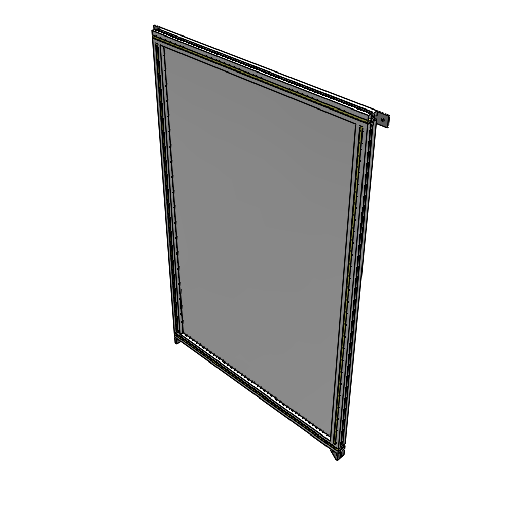 A4-1700-1050-0150-TYPZA SINGLE PANEL-NO LEGS WITH TIE PLATES AND ANGLE 1700MM X 1050MM  1/4" POLYCARBONATE, ASSEMBLED